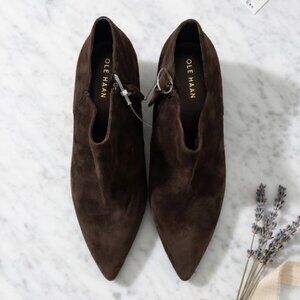 NWT Cole Haan Grand.ØS Dark Brown Suede Ankle Booties - Women's 10.5